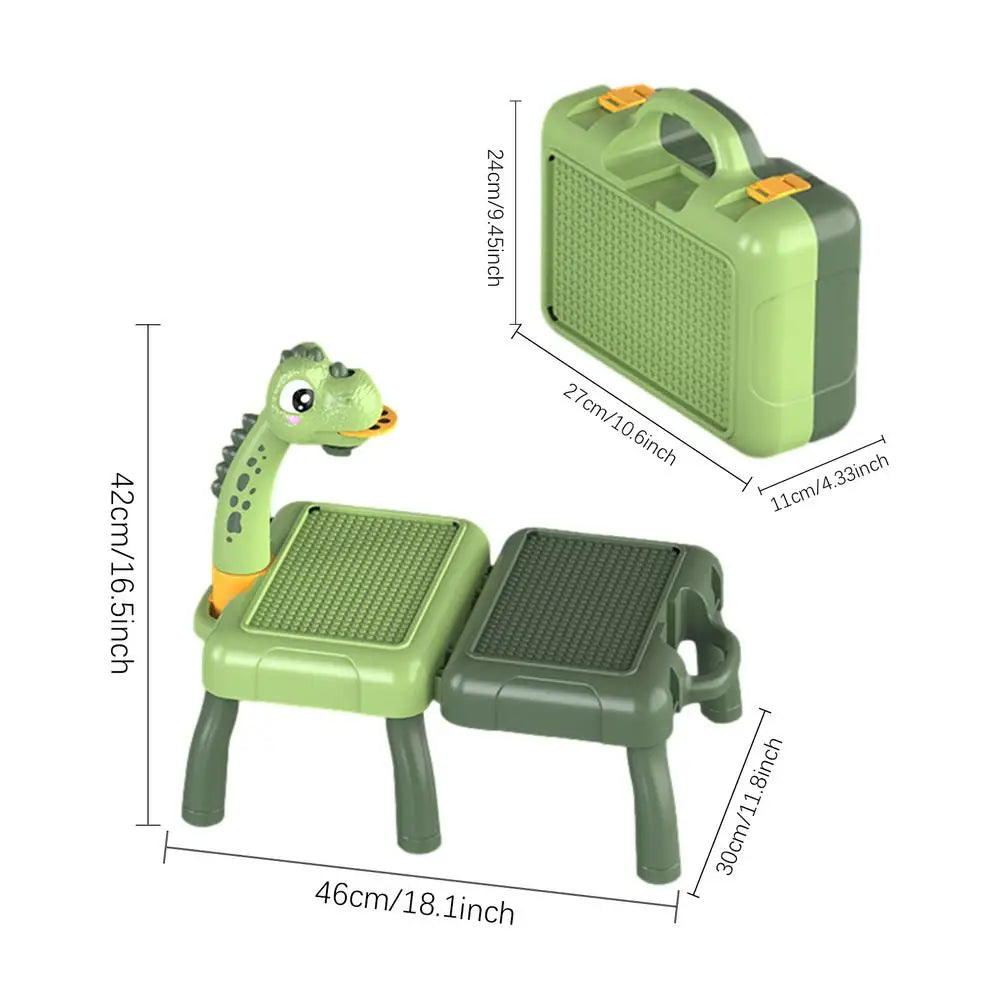 Drawing Tablet Education Multifunctional Projection Painting Table Giraffe Storage Light Music Writing Pad Girl Children'S Toys