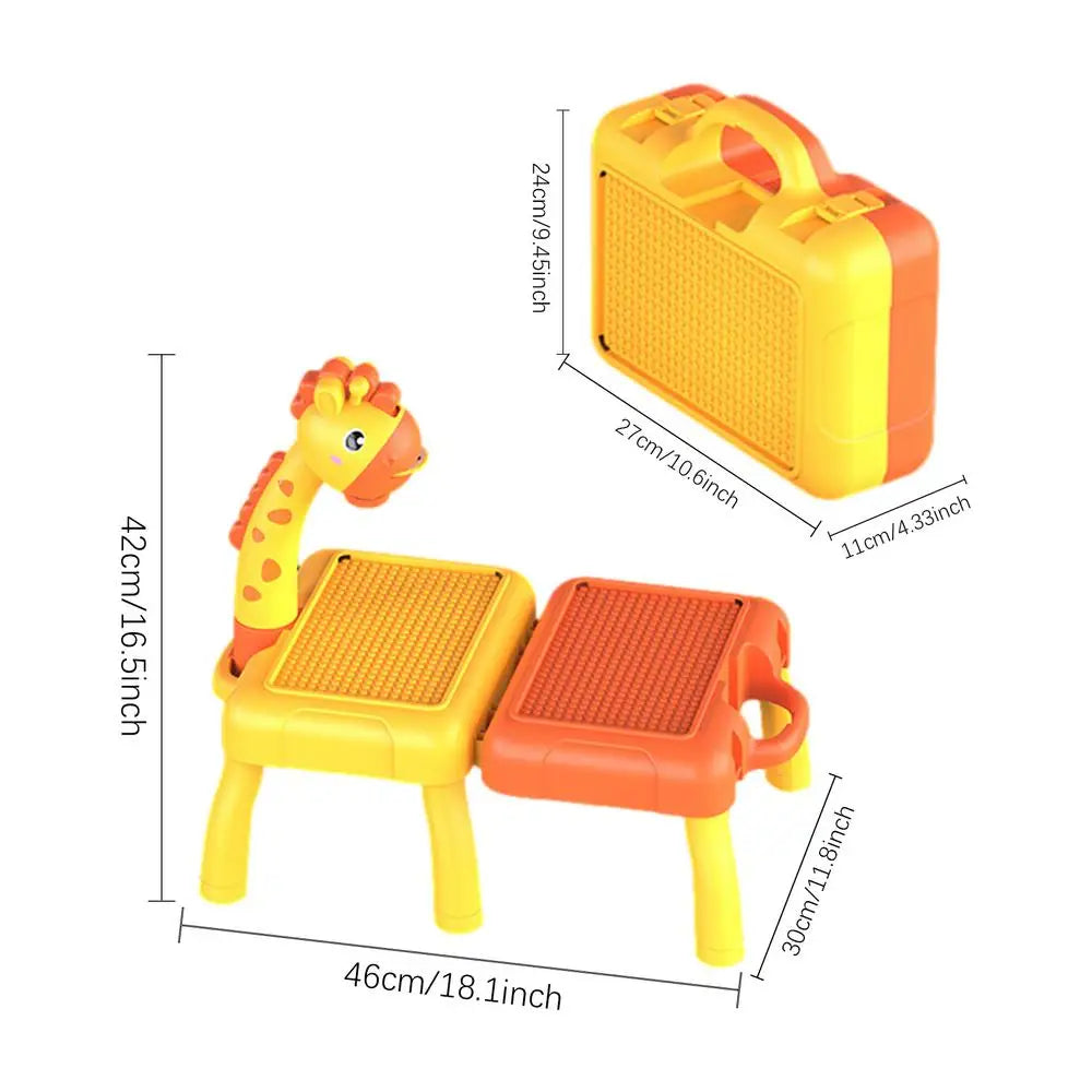 Drawing Tablet Education Multifunctional Projection Painting Table Giraffe Storage Light Music Writing Pad Girl Children'S Toys