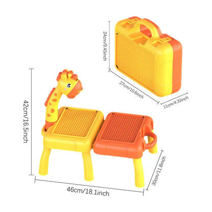 Drawing Tablet Education Multifunctional Projection Painting Table Giraffe Storage Light Music Writing Pad Girl Children'S Toys